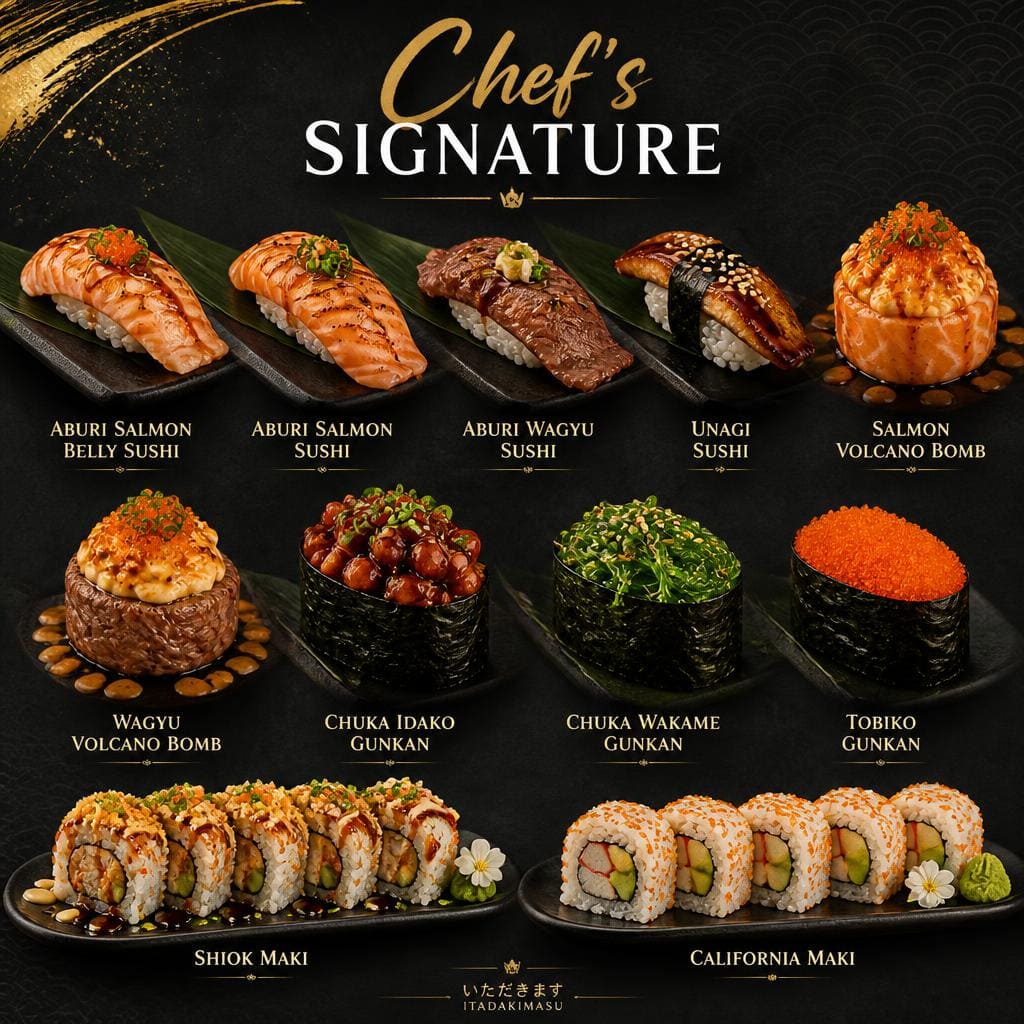 Chef's Signature Sushi Hiro menu sushi set premium